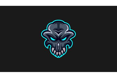 Evil monster skull head logo template By GraphicHouse | TheHungryJPEG