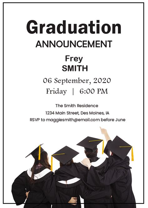 Printable Graduation Announcement Template