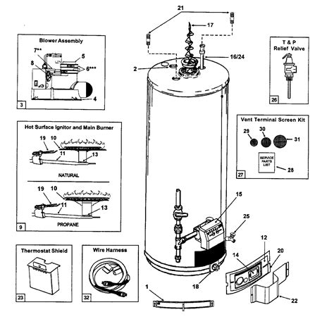 Gas Hot Water Heater Parts Diagram