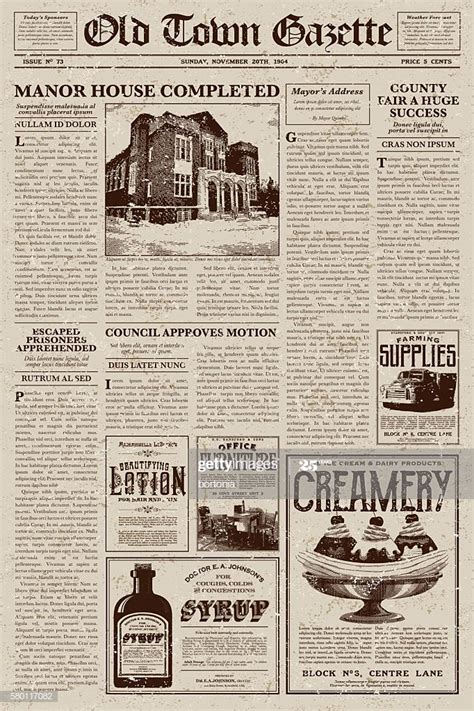 A vector illustration of an old fashioned newspaper in a Victorian... | Beste freundinnen buch ...