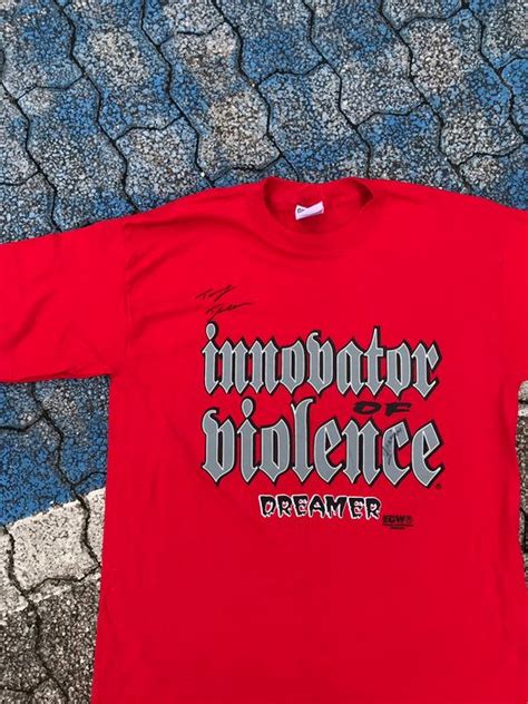 Vintage ECW WRESTLING INNOVATOR VIOLENCE SIGNED TOMMY DREAMER TEE | Grailed