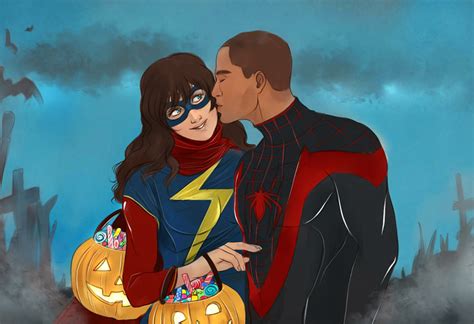 Miss Marvel and Spider Man commission by Everybery on DeviantArt