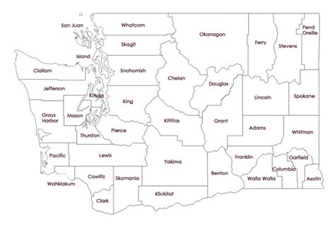 Washington State Map Counties - Wilow Kaitlynn