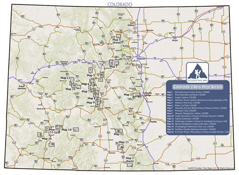 Colorado 14ers Map Series - Outdoor Trail Maps