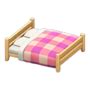 Wooden Double Bed (New Horizons) - Animal Crossing Wiki - Nookipedia