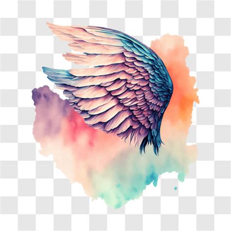 Download Colorful Watercolor Angel Wing Artwork PNG Online - Creative ...