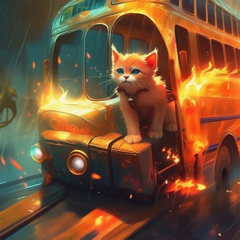 Bus on fire - AI Generated Artwork - NightCafe Creator