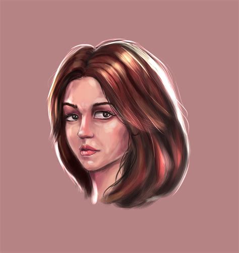 ArtStation - Stylish girl face Digital painting