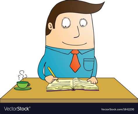 Man writing book Royalty Free Vector Image - VectorStock