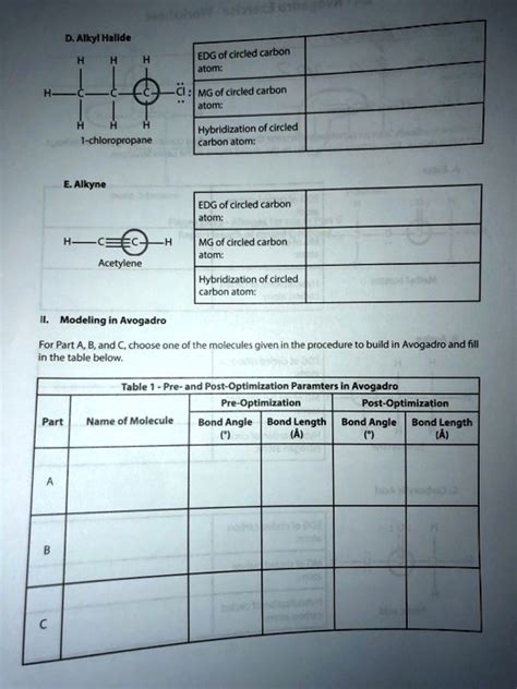 SOLVED: Alkyl Halide EDG of circled carbon atom: MG of circled carbon Uom Hybridizatlon of ...