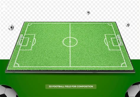 3d render campo de futebol para composição | PSD Premium