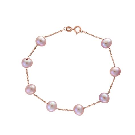 Rose Gold Pink Pearl Bracelet | Harry Ritchie's