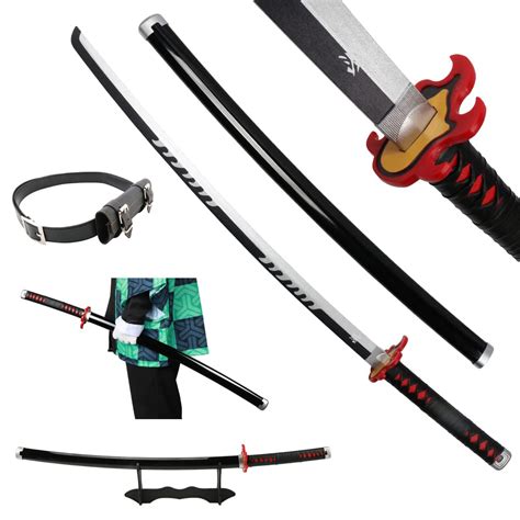 Buy Bamboo Demon Slayer Cosplay with Belt Holder Stand, 41 inches, Samurai Anime Katana s ...