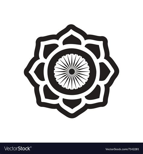 Stylish black and white icon indian symbol Vector Image