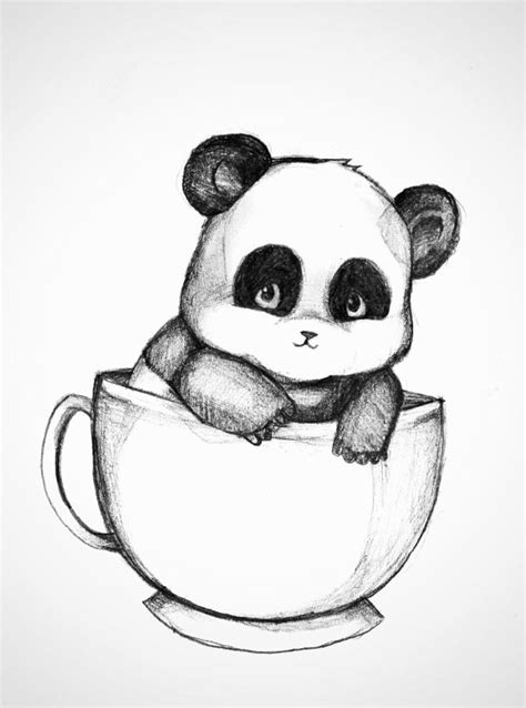 Baby Panda Drawing In Pencil