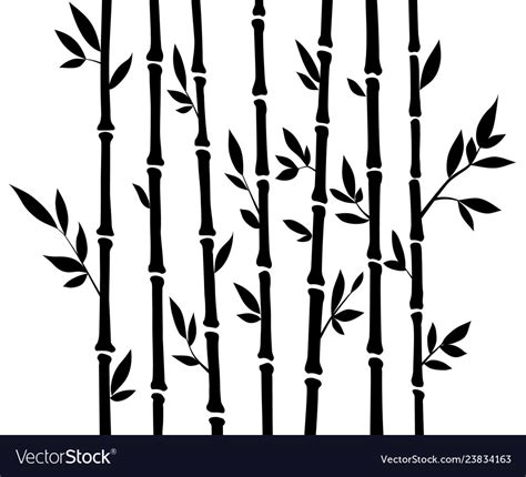 Bamboo silhouette forest set nature japan china Vector Image