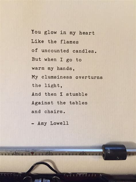 Amy Lowell hand typed poem vintage typewriter ink quote lyrics | Etsy