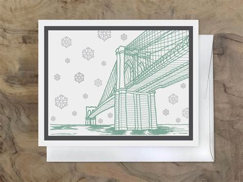 NYC Brooklyn Bridge Christmas Cards Boxed SET of New York - Etsy