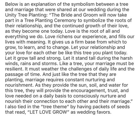 Unity Tree Planting Description/Explanation | Trees to plant, Unity plant ceremony, Tree wedding ...