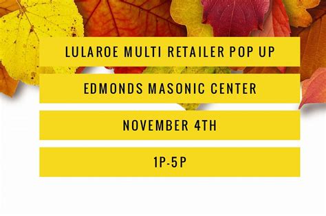 LuLaRoe Multi Retailer Pop Up, food and toy drive Nov. 4 at Edmonds Masonic Center - My Edmonds News