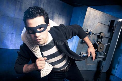 Thief Running Away with Money Stock Image - Image of lock, order: 19269363