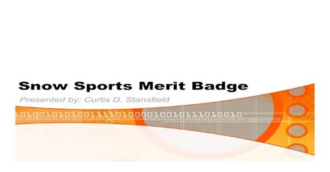 Snow Sports Merit Badge - [PDF Document]