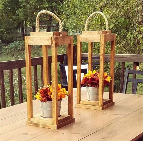 DIY Rustic Wood Lantern Plans - Etsy | Rustic wood lanterns, Diy wood projects, Wood lantern