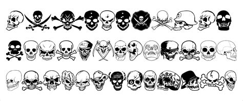 human skeleton skull logo, skull silhouette isolated on white background. skull vector, horrible ...