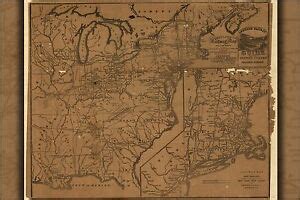 Poster, Many Sizes; Railroad Map Of United States Of America 1850'S | eBay