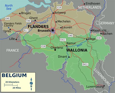 Belgium map - Full size