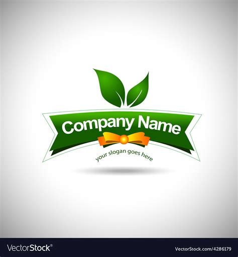 Leaf label logo food Royalty Free Vector Image