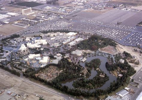 Color aerial photograph of Disneyland, Anaheim, California, August 1963