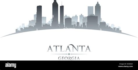 Silhouette Atlanta Skyline Drawing Atlanta georgia city skyline silhouette black background