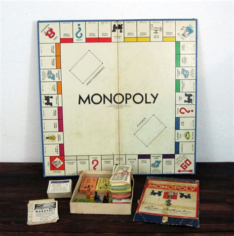 Vintage 1946 Monopoly Board Game / Retro Wooden Game by MidMod