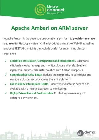 Apache Ambari on ARM Server - Linaro Connect | PDF