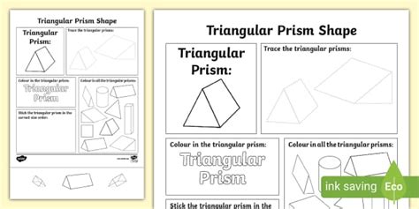 Triangular Prism Shape Worksheet (teacher made) - Twinkl