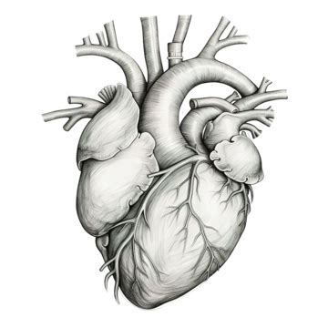 Human Heart Drawing, Human Heart, Heart Drawing, Anatomy PNG ...