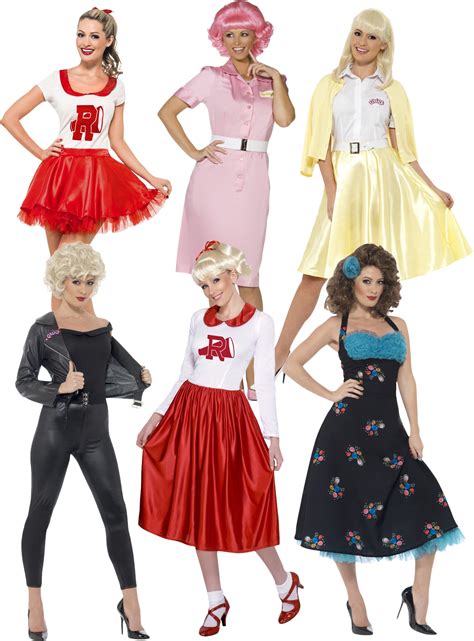 Grease Ladies Fancy Dress 1950s Musical Film Rock n Roll Womens Adults ...