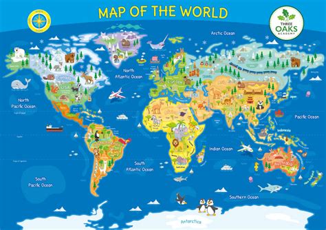 Customisable World Map Sign for Schools - Geography Sign for Schools