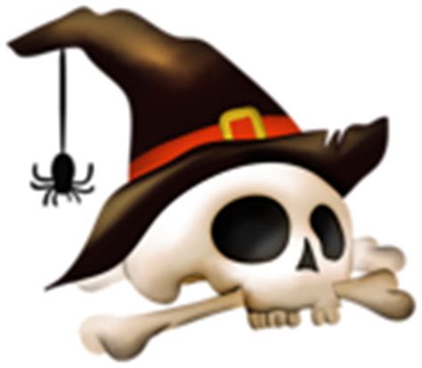 Halloween Skull with Bone and Witch Hat Clipart | Gallery Yopriceville - High-Quality Free ...