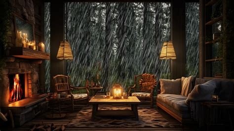 💤 Sleep Instantly in Under 3 MINUTES with Rain Thunder Sounds and Crackling Fireplace (10 HOURS ...