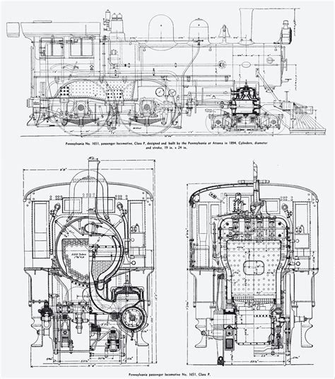 Pennsylvania passenger locomotive class P Blueprint - Download free ...