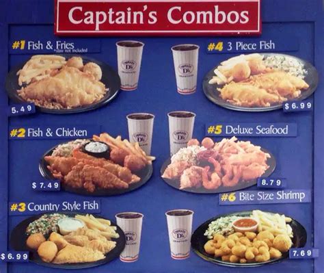 Menu at Captain D's fast food, Denver