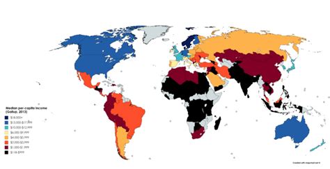 Map : Median per-capita income (Gallup, 2013) - Infographic.tv - Number one infographics & data ...