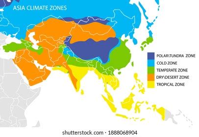 Asia Climate Zones Map Geographic Infographics Stock Illustration 1888068904 | Shutterstock