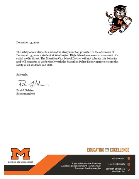 WHS Statement 12/13/21 | Massillon City Schools