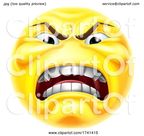 Angry Jealous Mad Hate Emoticon Cartoon Face by AtStockIllustration #1741415