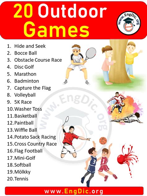 20 Outdoor Games Name, Games Names List - EngDic