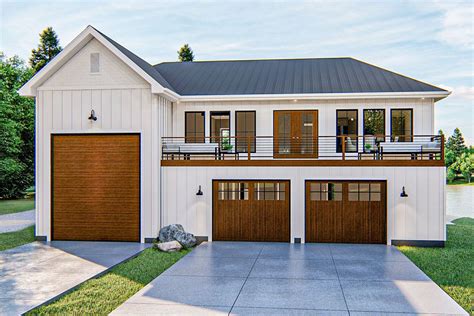 Plan 62837DJ: New American Carriage House Plan with Pull-through RV Garage | Carriage house ...