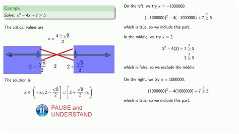 Solving Quadratic Inequalities, Part Two - YouTube